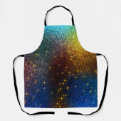 Elegant Navy Blue en Gold Glitter Texture Schort (Voorkant)