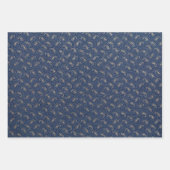 Elegant Navy Blue en Gold Pattern Inpakpapier Vel (Voorkant 3)