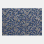 Elegant Navy Blue en Gold Pattern Inpakpapier Vel (Voorkant 2)