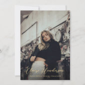 Elegant Navy Blue en Gold Photo Afstuderen Aankondiging (Voorkant)