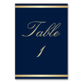 Elegant Navy Blue en Gold Wedding Kaart (Achterkant)