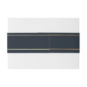 Elegant Navy Blue en Gold Wedding Uitnodigingen Wikkel (Achterkant Voorbeeld)