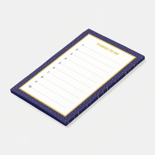 Elegant Navy Blue en Golden Editable Dingen om te  Post-it® Notes (Schuin)