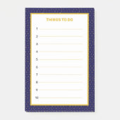 Elegant Navy Blue en Golden Editable Dingen om te  Post-it® Notes (Voorkant)