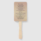 Elegant Navy Blue en Roos Gold Wedding Programma Handwaaier (Achterkant)