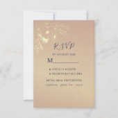 Elegant Navy Blue en Roos Gold Wedding RSVP Kaartje (Voorkant)