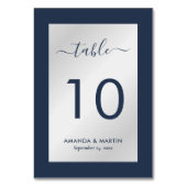 Elegant Navy Blue en Silver Wedding Kaart (Achterkant)