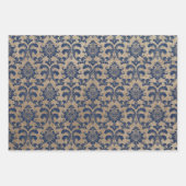 Elegant Navy Blue en Tan Inpakpapier Vel (Voorkant 2)