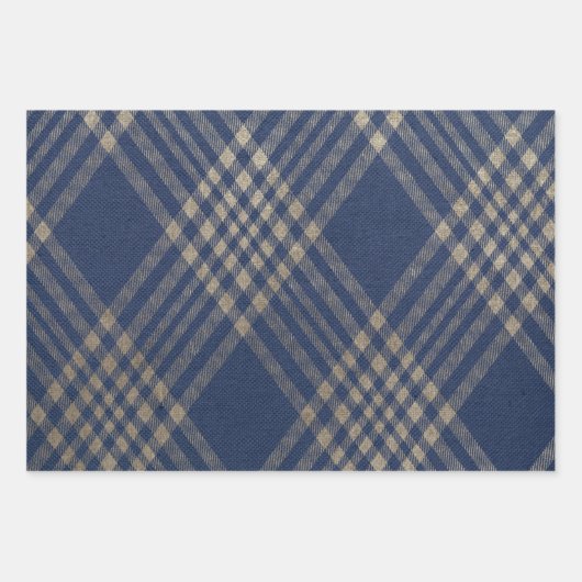 Elegant Navy Blue en Tan Inpakpapier Vel (Voorkant)