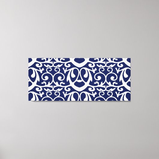 Elegant Navy Blue en White Canvas Wall Art (Voorkant)