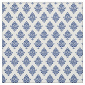 Elegant Navy Blue en White Damask Pattern Stof (Swatch)