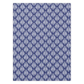 Elegant Navy Blue en White Damask Pattern Tafelkleed (Voorkant)