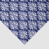 Elegant Navy Blue en White Damask Pattern Tissuepapier (Detail)