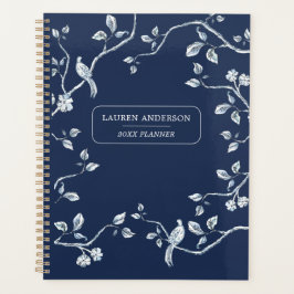Elegant Navy Blue en white French toile Planner