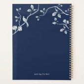 Elegant Navy Blue en white French toile Planner (Achterkant)