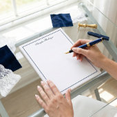 Elegant Navy Blue en White, gepersonaliseerd Notitieblok