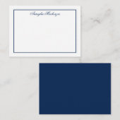 Elegant Navy Blue en White, gepersonaliseerd Notitiekaartje (Voorkant / Achterkant)