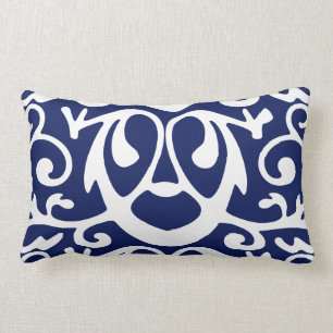 Elegant Navy Blue en White Sierkussen Kussen