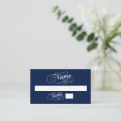 Elegant Navy Blue en White Wedding Escort Kaarten Plaatskaartje (Staand voorkant)