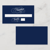 Elegant Navy Blue en White Wedding Escort Kaarten Plaatskaartje (Voorkant / Achterkant)