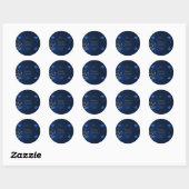 Elegant Navy Blue Envelope Seal Sticker (Vel)