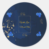 Elegant Navy Blue Envelope Seal Sticker (Voorkant)