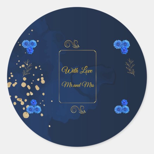 Elegant Navy Blue Envelope Seal Sticker (Voorkant)