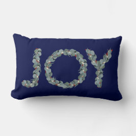 Elegant Navy Blue Eucalyptus kerst Joy Kussen