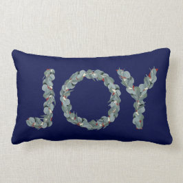 Elegant Navy Blue Eucalyptus kerst Joy Kussen
