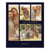 Elegant Navy Blue & Fake Classic 4 Muli Photos Foto Afdruk (Voorkant)