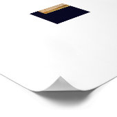 Elegant Navy Blue & Fake Classic 4 Muli Photos Poster (Hoek)