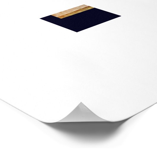 Elegant Navy Blue & Fake Classic 4 Muli Photos Poster (Hoek)