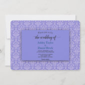 Elegant Navy Blue Fancy Damask Decorative Wedding Kaart (Voorkant)