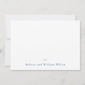 Elegant Navy Blue faux foil greenery Wedding Bedankkaart (Achterkant)