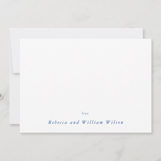 Elegant Navy Blue faux foil greenery Wedding Bedankkaart (Achterkant)