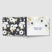 Elegant Navy Blue Floral Bat Mitzvah Gastenboek (Volledig)