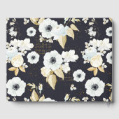 Elegant Navy Blue Floral Bat Mitzvah Gastenboek (Achterkant)