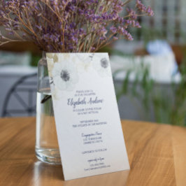 Elegant Navy Blue Floral Bat Mitzvah Kaart