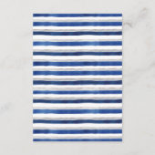 Elegant Navy Blue Floral Foliage Modern Wedding Informatiekaartje (Achterkant)