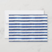 Elegant Navy Blue Floral Foliage Modern Wedding RSVP Kaartje (Achterkant)