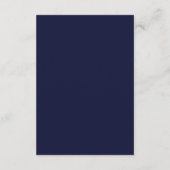 Elegant Navy Blue Floral Foliage Weddenschap Recep Informatiekaartje (Achterkant)