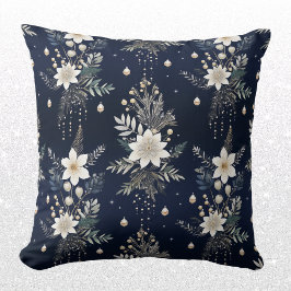 Elegant Navy Blue Floral Kussen