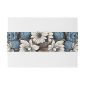 Elegant Navy Blue Floral Rustic Wildflower Wedding Uitnodigingen Wikkel (Achterkant Voorbeeld)