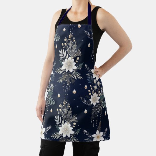 Elegant Navy Blue Floral Schort (Insitu)