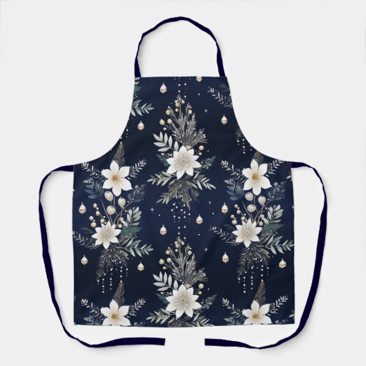 Elegant Navy Blue Floral Schort (Voorkant)