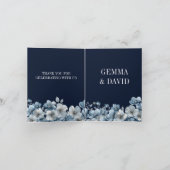 Elegant Navy Blue Floral Table Numbers Notitiekaartje (Binnen)