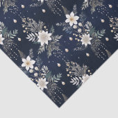 Elegant Navy Blue Floral Tissuepapier (Detail)