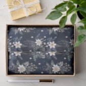 Elegant Navy Blue Floral Tissuepapier (Geschenk)