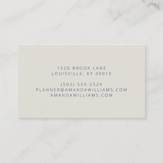 Elegant Navy Blue Floral Visitekaartje (Achterkant)