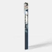 Elegant Navy Blue Floral Waterverf Monogram Case-Mate iPhone Case (Achterkant / Links)